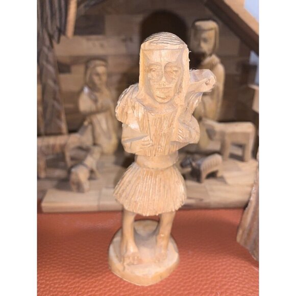 Hand Carved Nativity Set , Olive Wood, 13 Pcs. The Holy Land Bethlehem - Picture 9 of 9